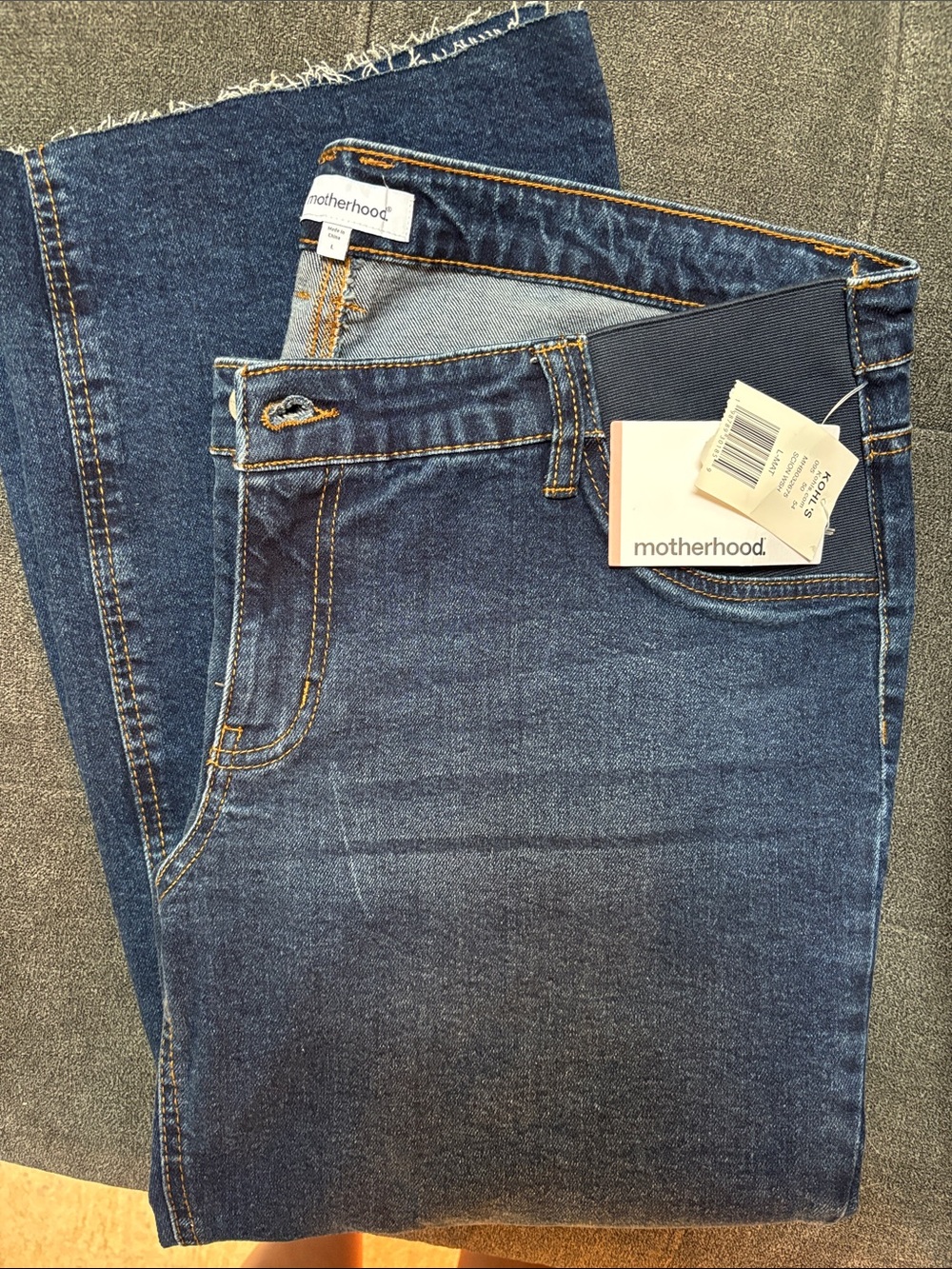 Large maternity ankle flare jeans